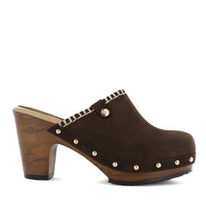 Ecco Zueco Cuero Mujer Cafe Selina08