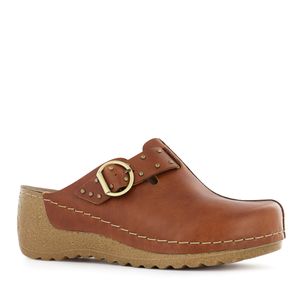 Ecco Zueco Cuero Mujer Castaño Mayra18