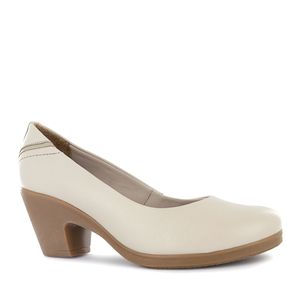 Ecco Pump Reina Cuero Mujer Marfil Natalie71