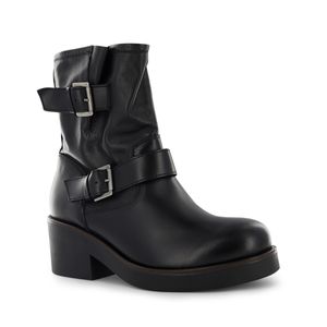 Ecco Bota Mediana Cuero Mujer Negro Almendra09
