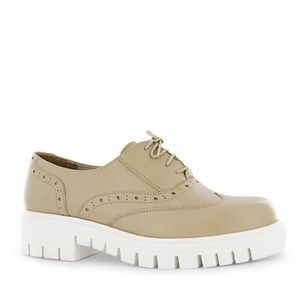 Ecco Oxford Cuero Mujer Beige Landa01