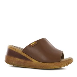 Ecco Sandalia Cuña Cuero Mujer Toffee Winona08