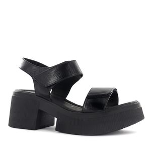 Ecco Sandalia Confort Cuero Mujer Negro Kanta01