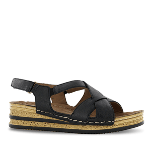 Ecco Sandalia Confort Cuero Mujer Negro Hilda02