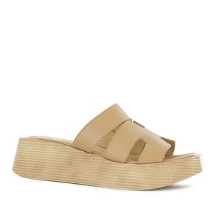 Ecco Sandalia Confort Cuero Mujer Moca Latte Taxli02