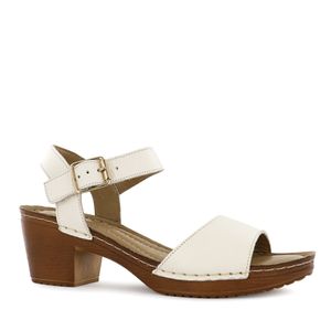 Ecco Sandalia Taco Cuero Mujer Marfil Mika04