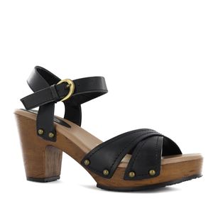 Ecco Sandalia Taco Cuero Mujer Negro Selina01