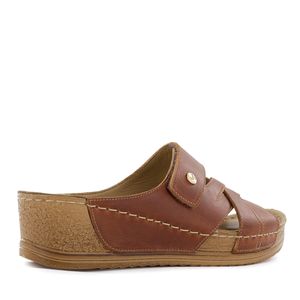 Ecco Sandalia Confort Cuero Mujer Cobre Bibi23