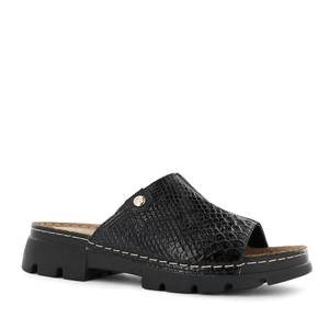 Ecco Sandalia Confort Cuero Mujer Negro Nakia04