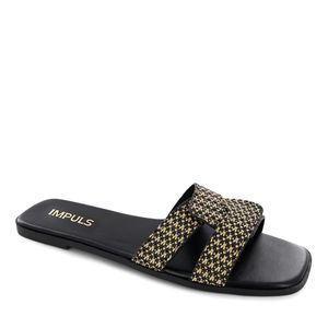 Impuls Sandalia Flats Mujer Negro Daira06