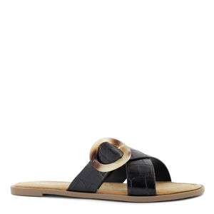 Impuls Sandalia Flats Mujer Negro Aixa01