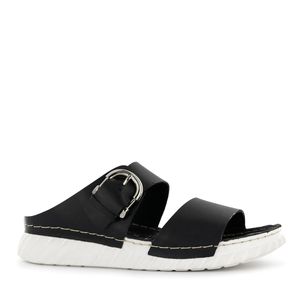 Ecco Sandalias Confort Cuero Mujer Negro Suzie01