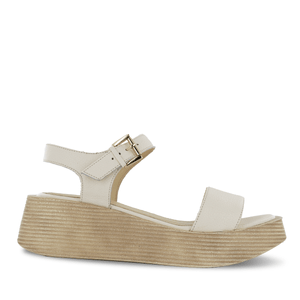 Ecco Sandalia Confort Cuero Mujer Marfil Taxli01