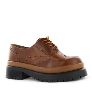 Ecco Oxford Cuero Mujer Castaño Olimpia01