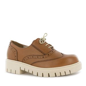 Ecco Oxford Cuero Mujer Toffee Landa01