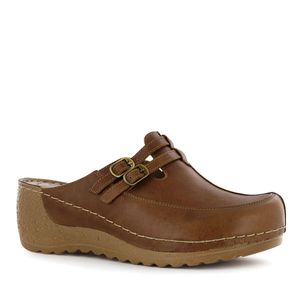 Ecco Zueco Cuero Mujer Caramelo Mayra36