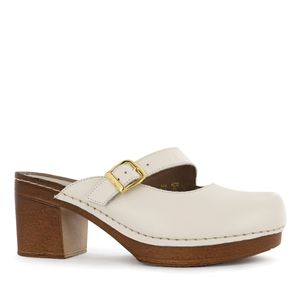 Ecco Zueco Cuero Mujer Marfil Telma07