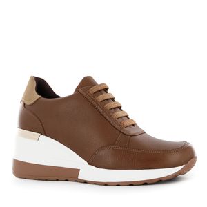 Ecco Zapatilla Cuero Mujer Tostado Zirah01