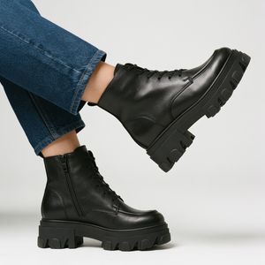 Ecco Botin Cuero Mujer Negro Simone04